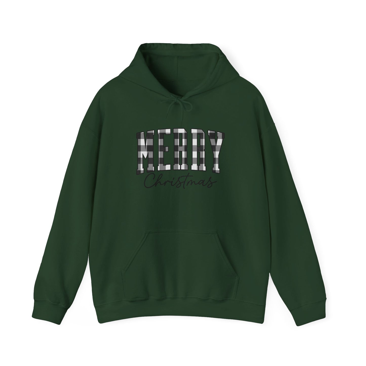 Buffalo Plaid Merry Christmas Unisex Heavy Blend™ Hooded Sweatshirt - size S - 3X