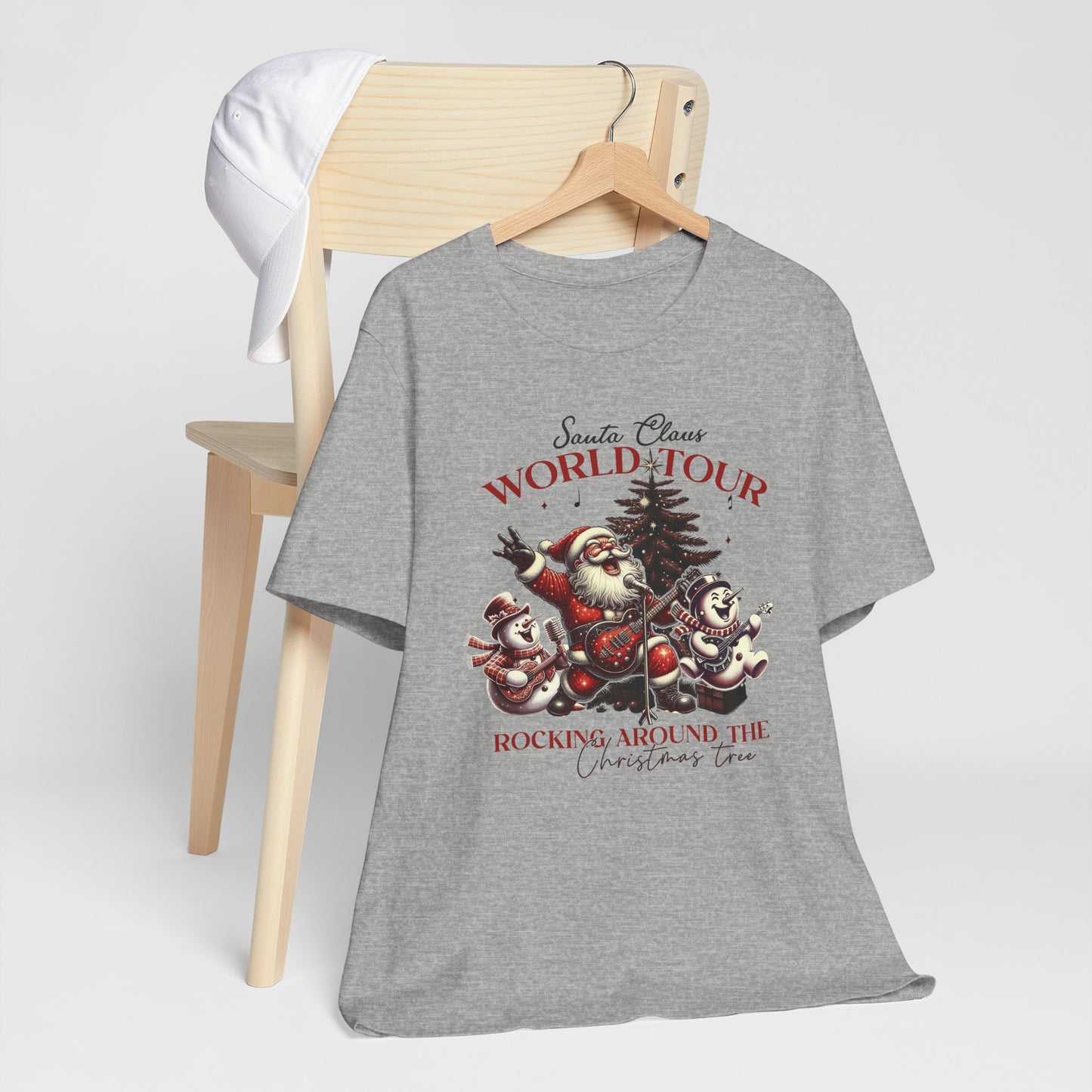 Santa Rocking Around the Christmas Tree Unisex Jersey Short Sleeve T-shirt - sizes S - 3X
