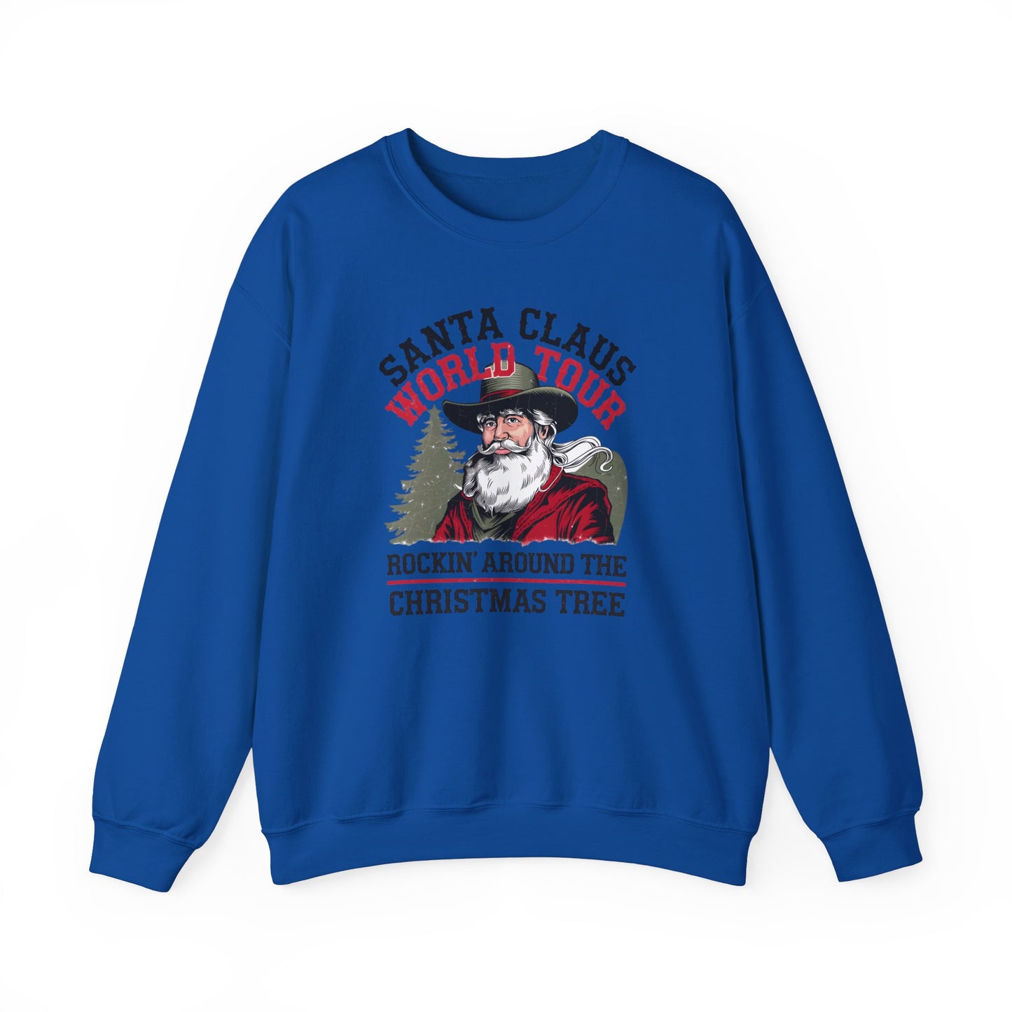Santa Claus World Tour Unisex Heavy Blend™ Crewneck Sweatshirt - sizes S - 3X - Rocking around the Christmas Tree