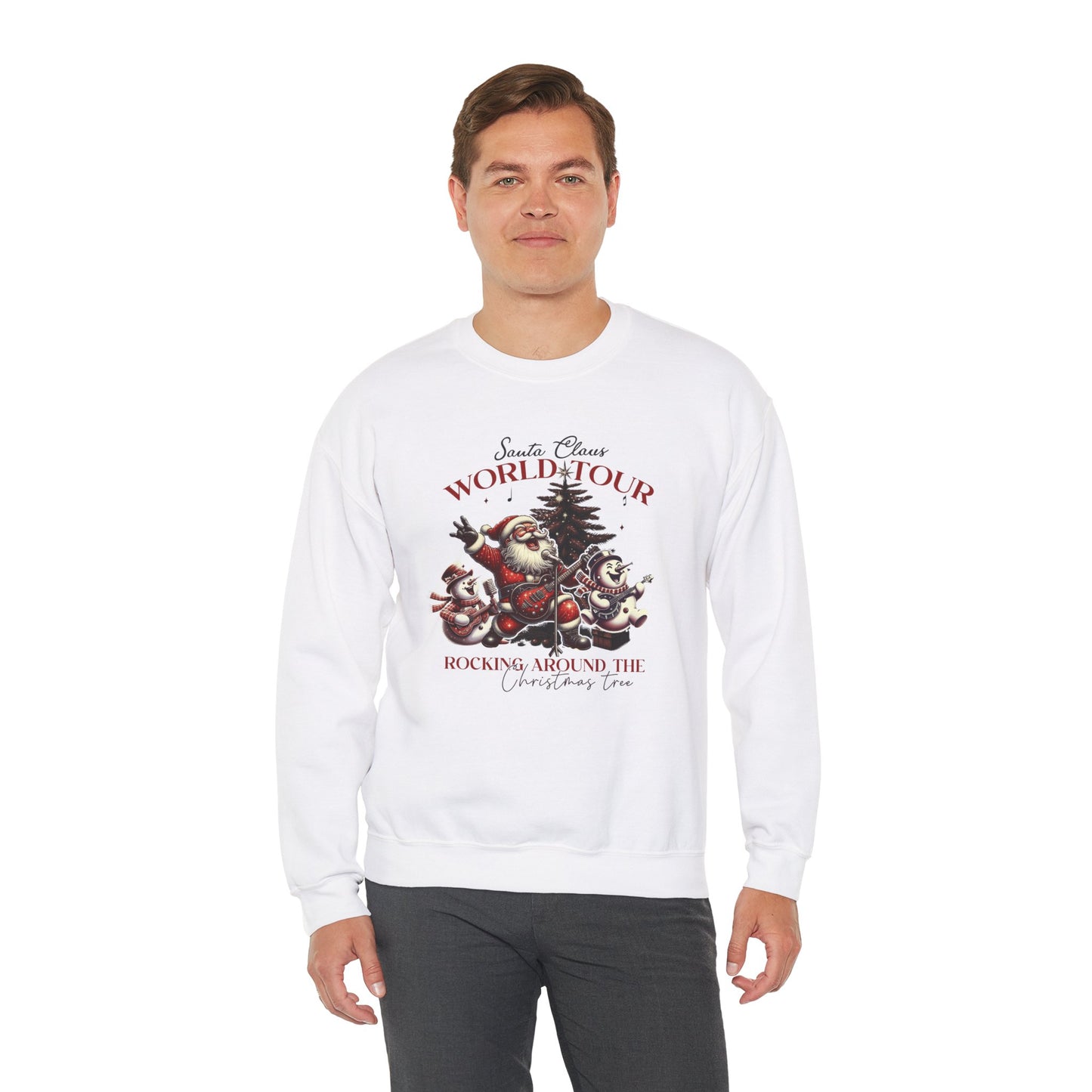 Santa Rocking Around the Christmas Tree Unisex Heavy Blend™ Crewneck Sweatshirt - size S - 3X