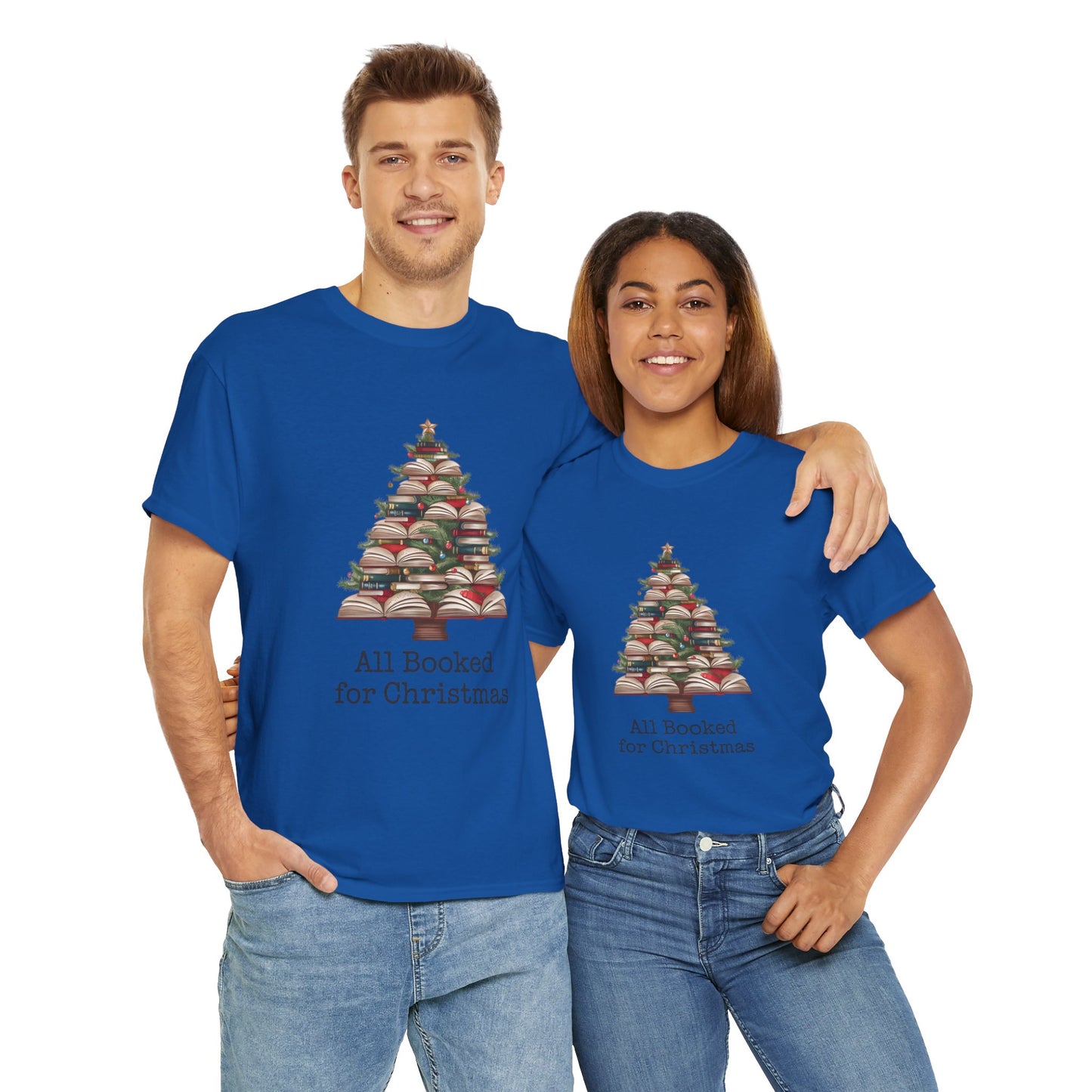All Booked for Christmas, Book Christmas Tree T-shirt - sizes S - 5X