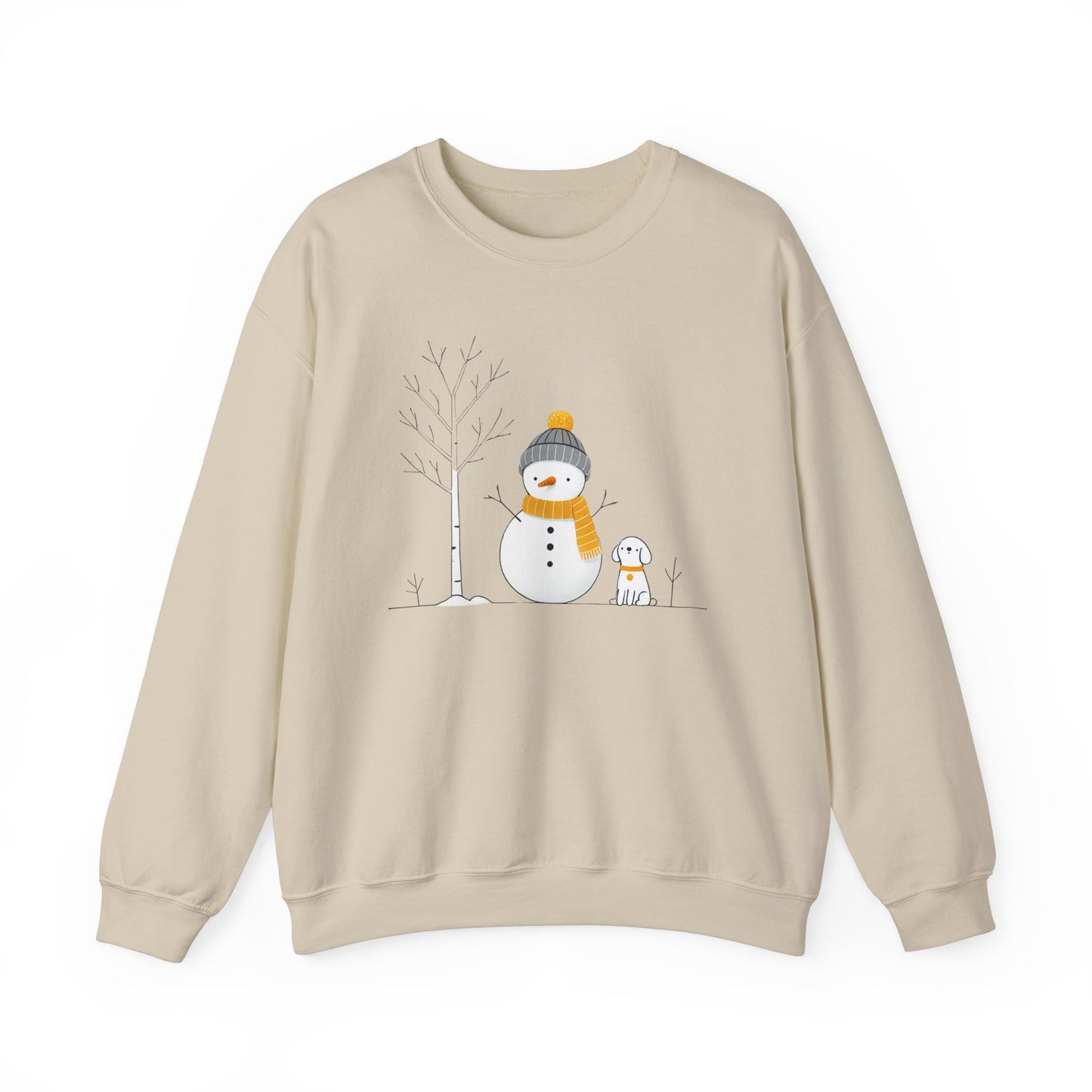 Snowman and Dog Winter Scene Unisex Heavy Blend™ Crewneck Sweatshirt - size S - 3X