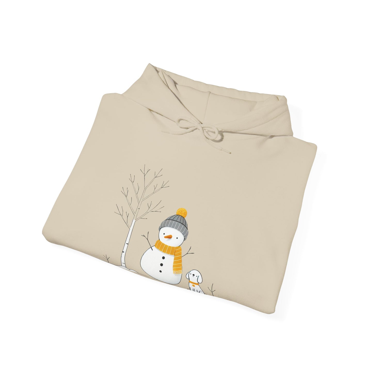 Snowman and dog winter scene Unisex Heavy Blend™ Hooded Sweatshirt - sizes S - 3X