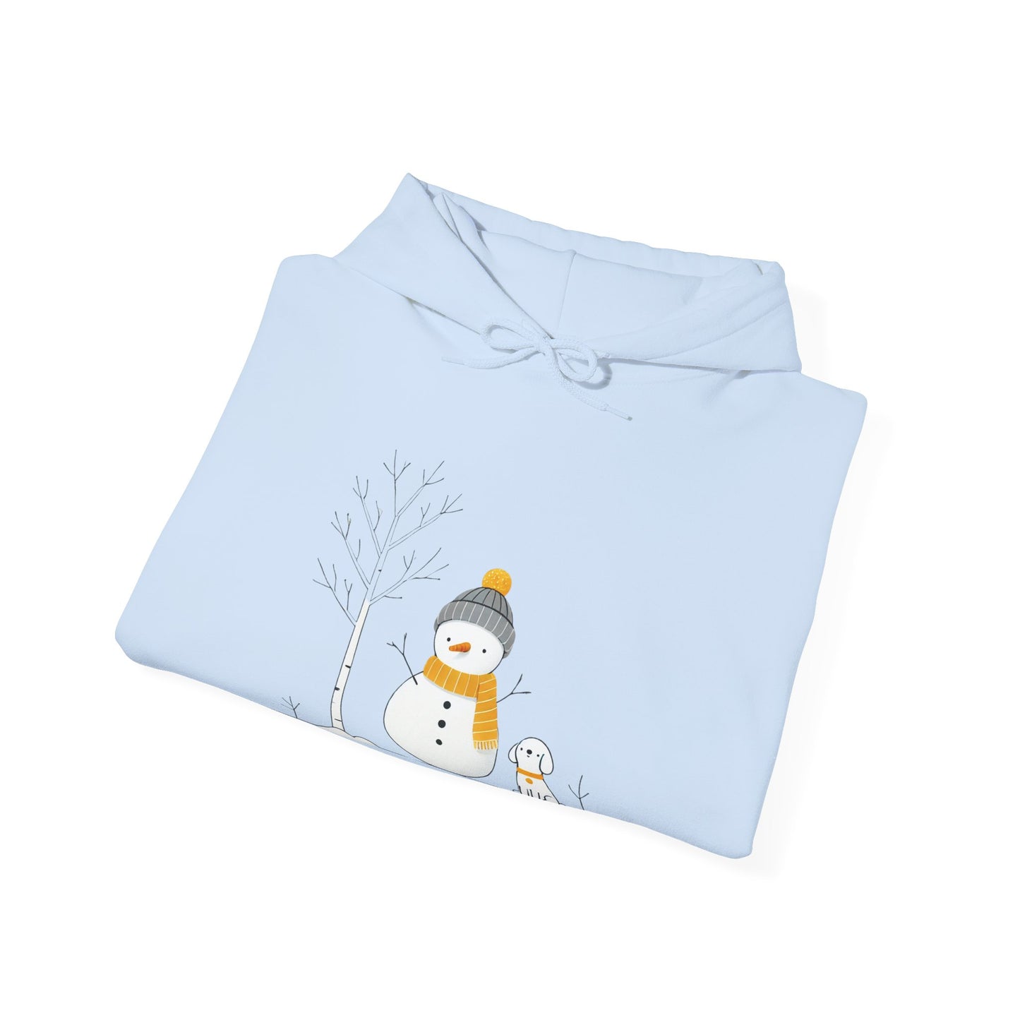 Snowman and dog winter scene Unisex Heavy Blend™ Hooded Sweatshirt - sizes S - 3X