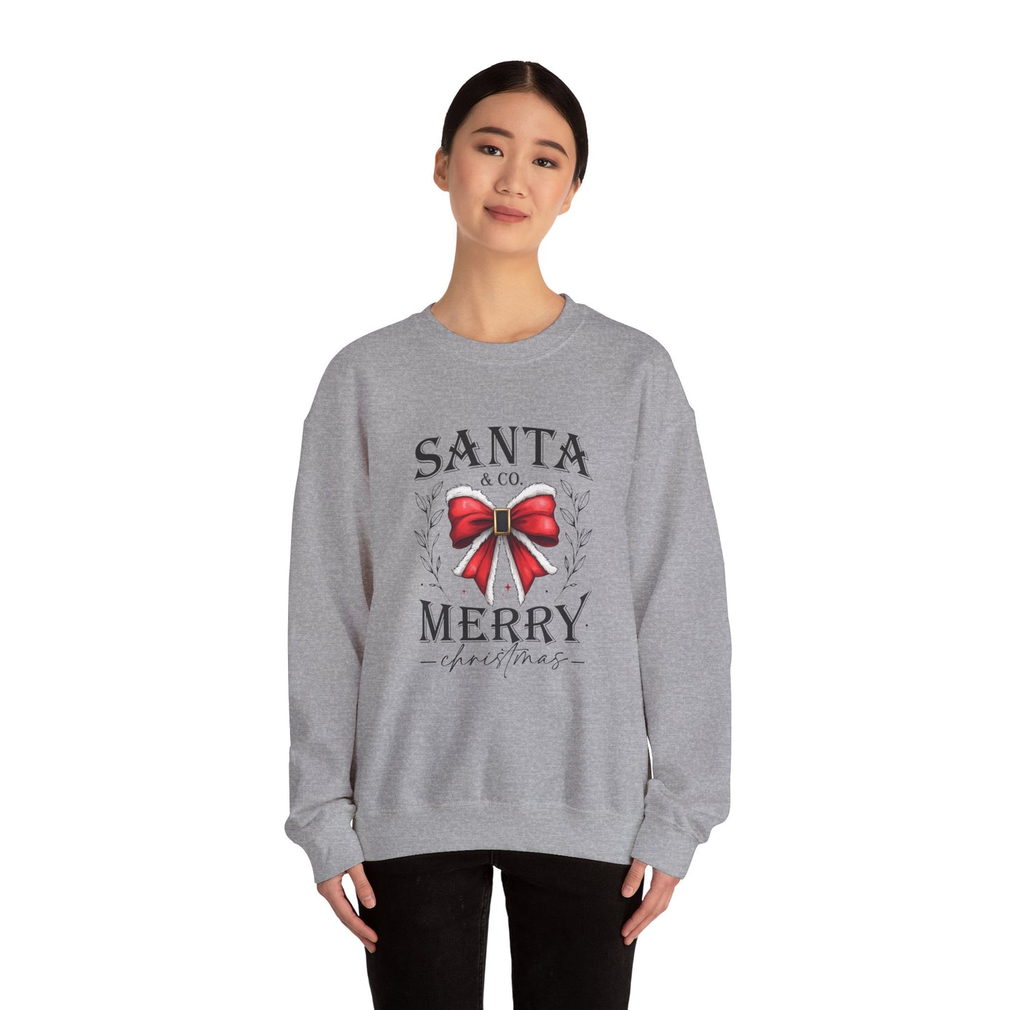 Merry Christmas Bow Sweatshirt - Unisex Heavy Blend Crewneck Sweatshirt - sizes S - 5X