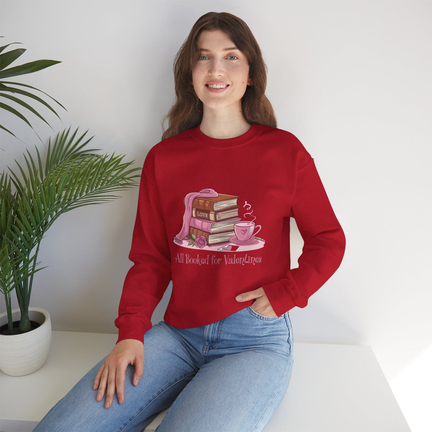 Valentine's Day Book Lover Crewneck Sweatshirt - S - 5X