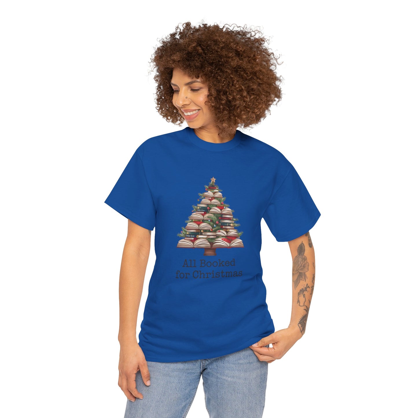 All Booked for Christmas, Book Christmas Tree T-shirt - sizes S - 5X