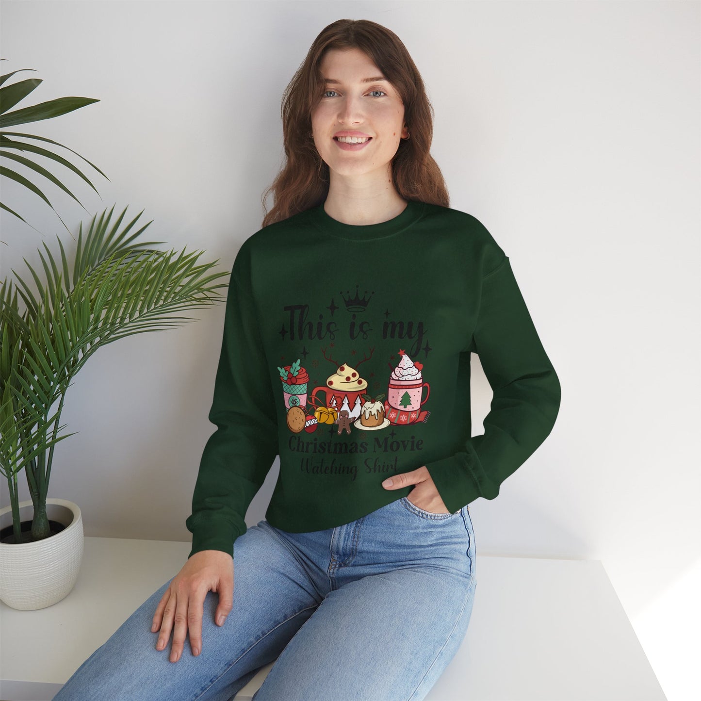 This is my Christmas movie watching shirt Unisex Heavy Blend™ Crewneck Sweatshirt - S - 5X sizes