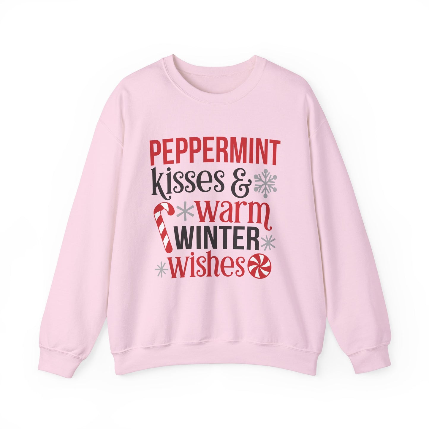 Peppermint Kisses and Warm Winter Wishes Unisex Heavy Blend™ Crewneck Sweatshirt - sizes S - 3X