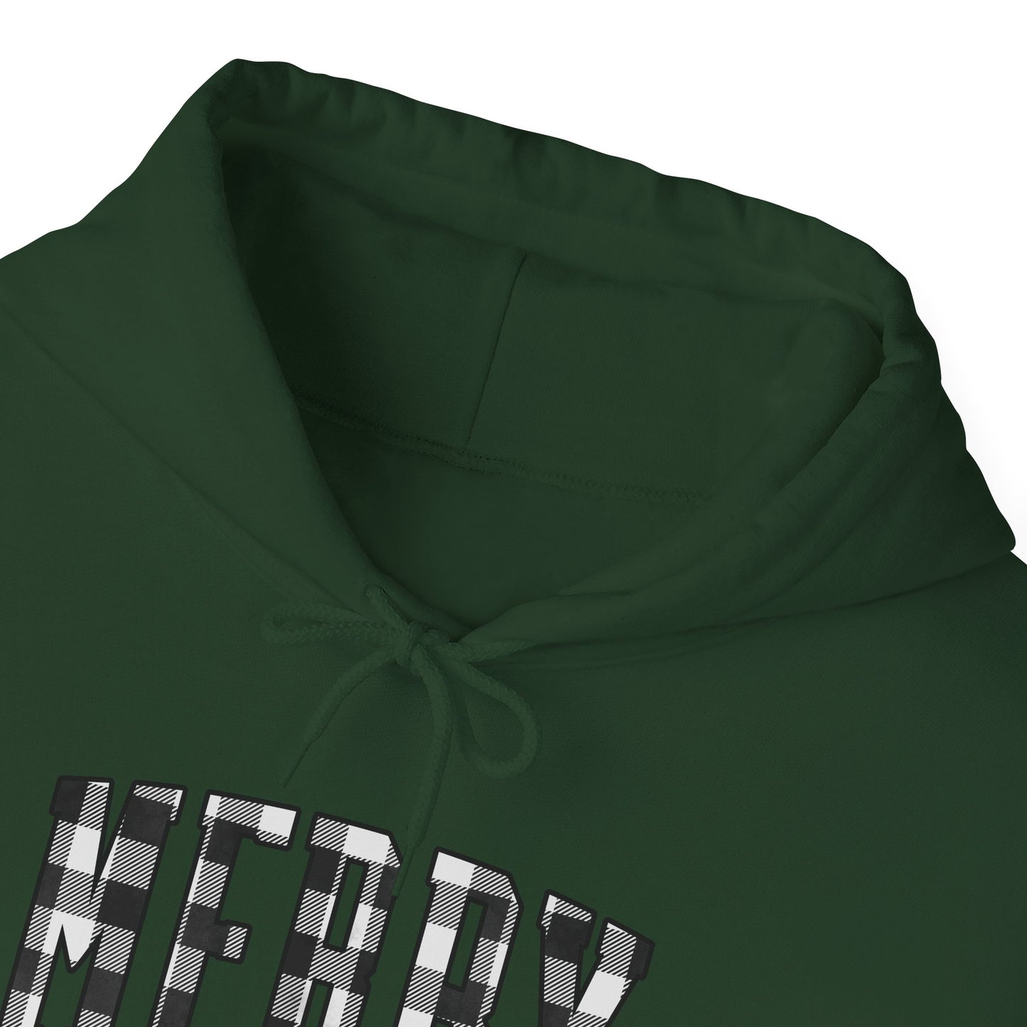 Buffalo Plaid Merry Christmas Unisex Heavy Blend™ Hooded Sweatshirt - size S - 3X