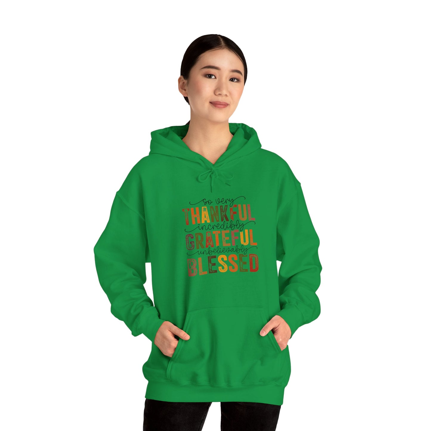 Thankful, Grateful, Blessed, Unisex Heavy Blend Hooded Sweatshirt