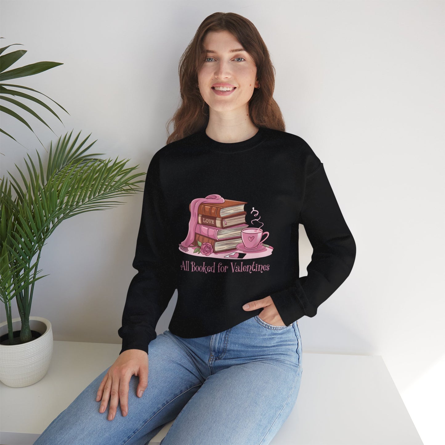 Valentine's Day Book Lover Crewneck Sweatshirt - S - 5X