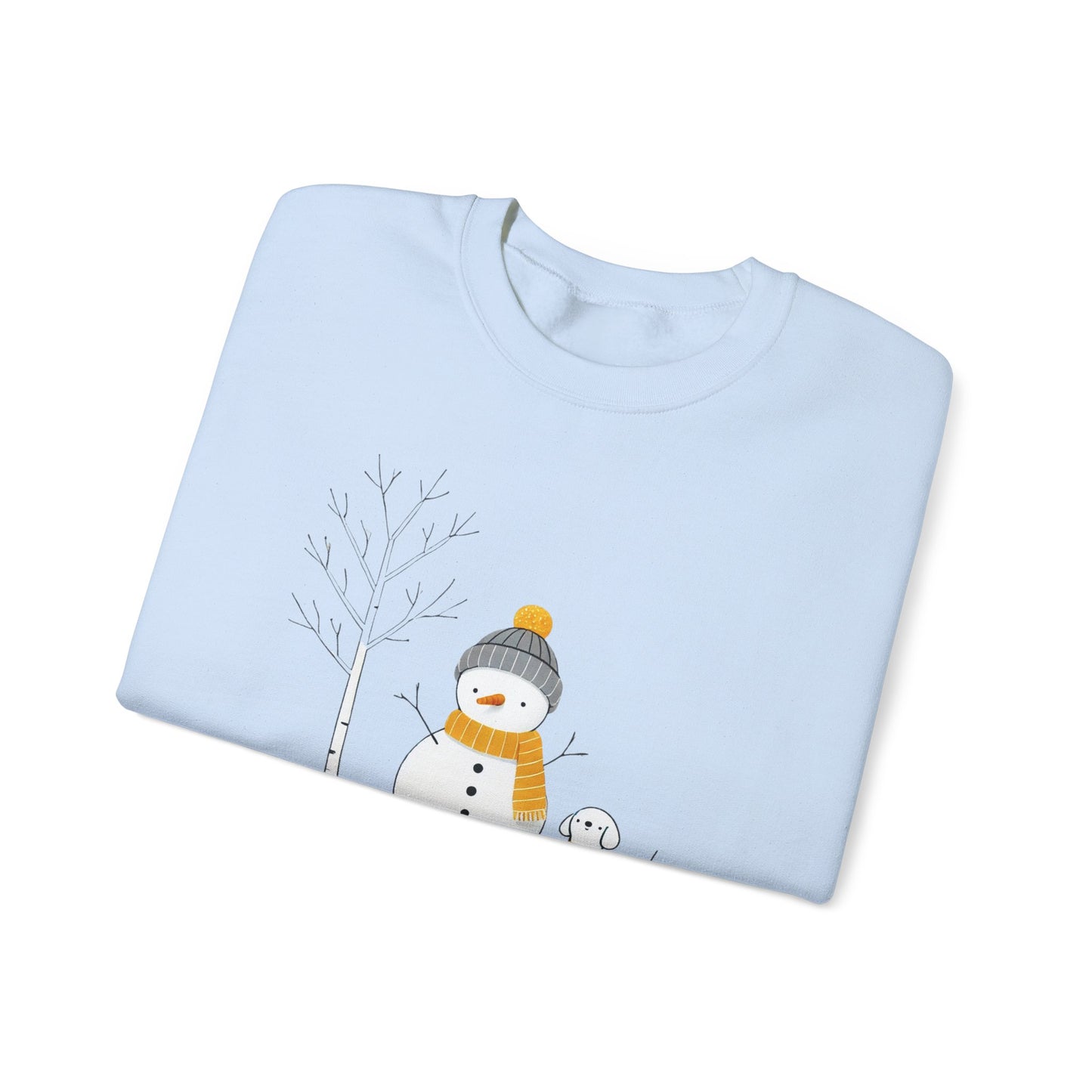 Snowman and Dog Winter Scene Unisex Heavy Blend™ Crewneck Sweatshirt - size S - 3X