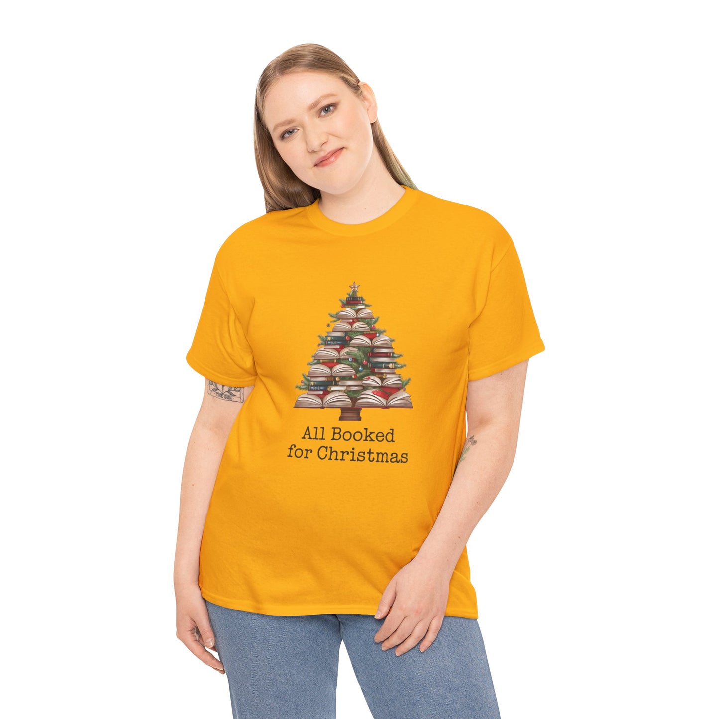 All Booked for Christmas, Book Christmas Tree T-shirt - sizes S - 5X