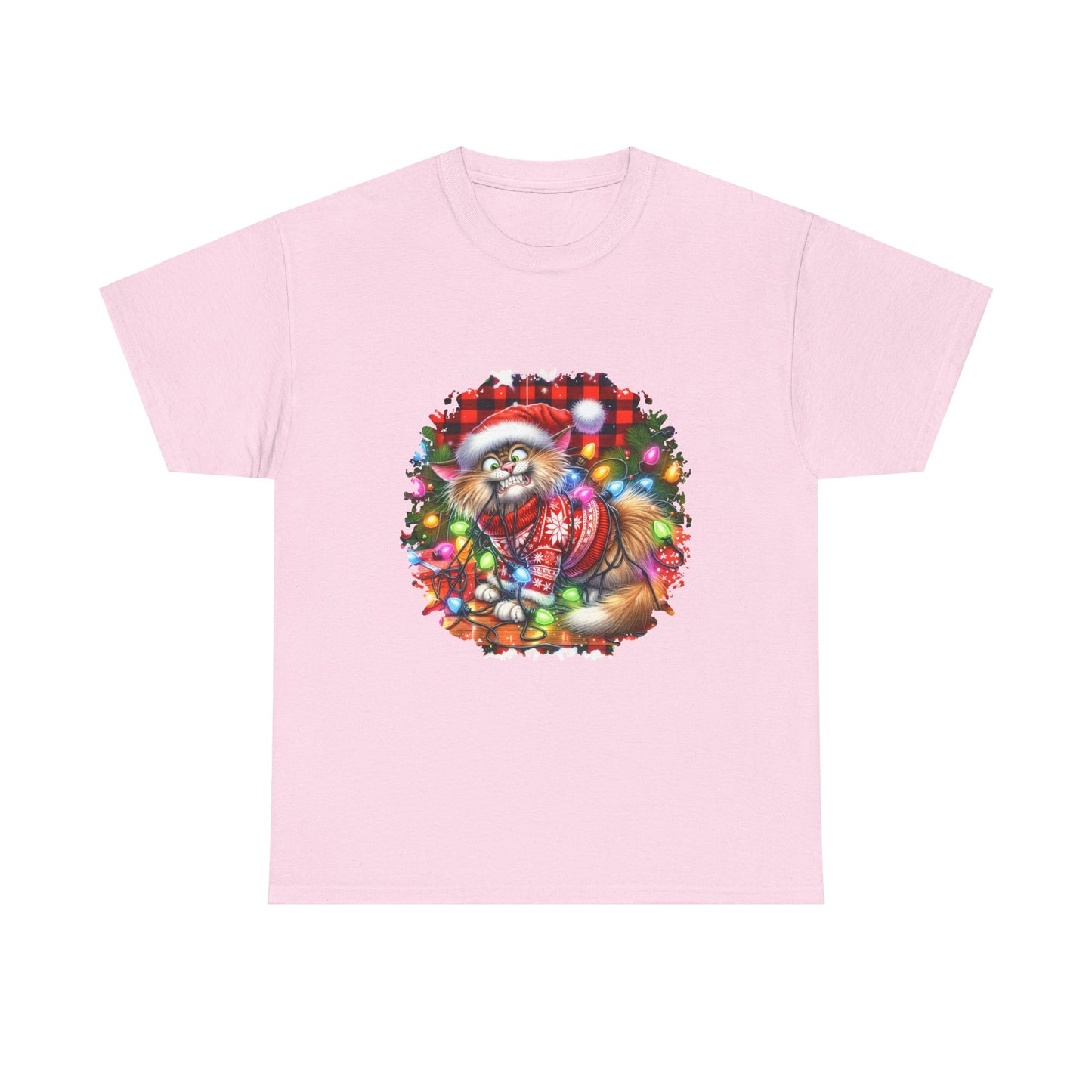 Christmas Cat with lights unisex Tee