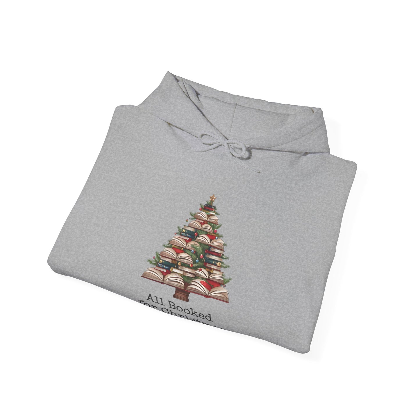 All Booked for Christmas,  Book Christmas Tree, Book Lover Unisex Heavy Blend Hooded Sweatshirt - sizes S - 5X