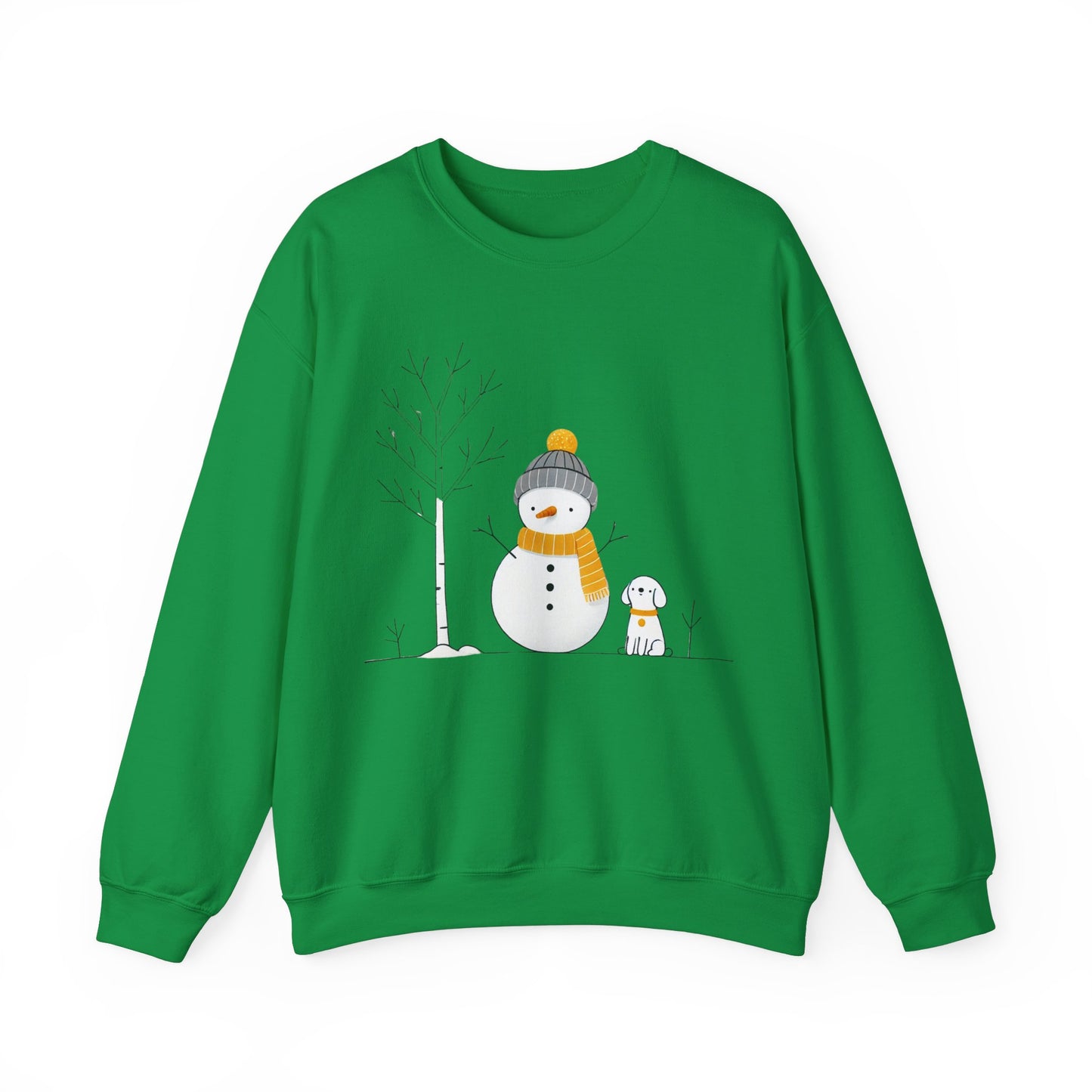 Snowman and Dog Winter Scene Unisex Heavy Blend™ Crewneck Sweatshirt - sizes S - 5X