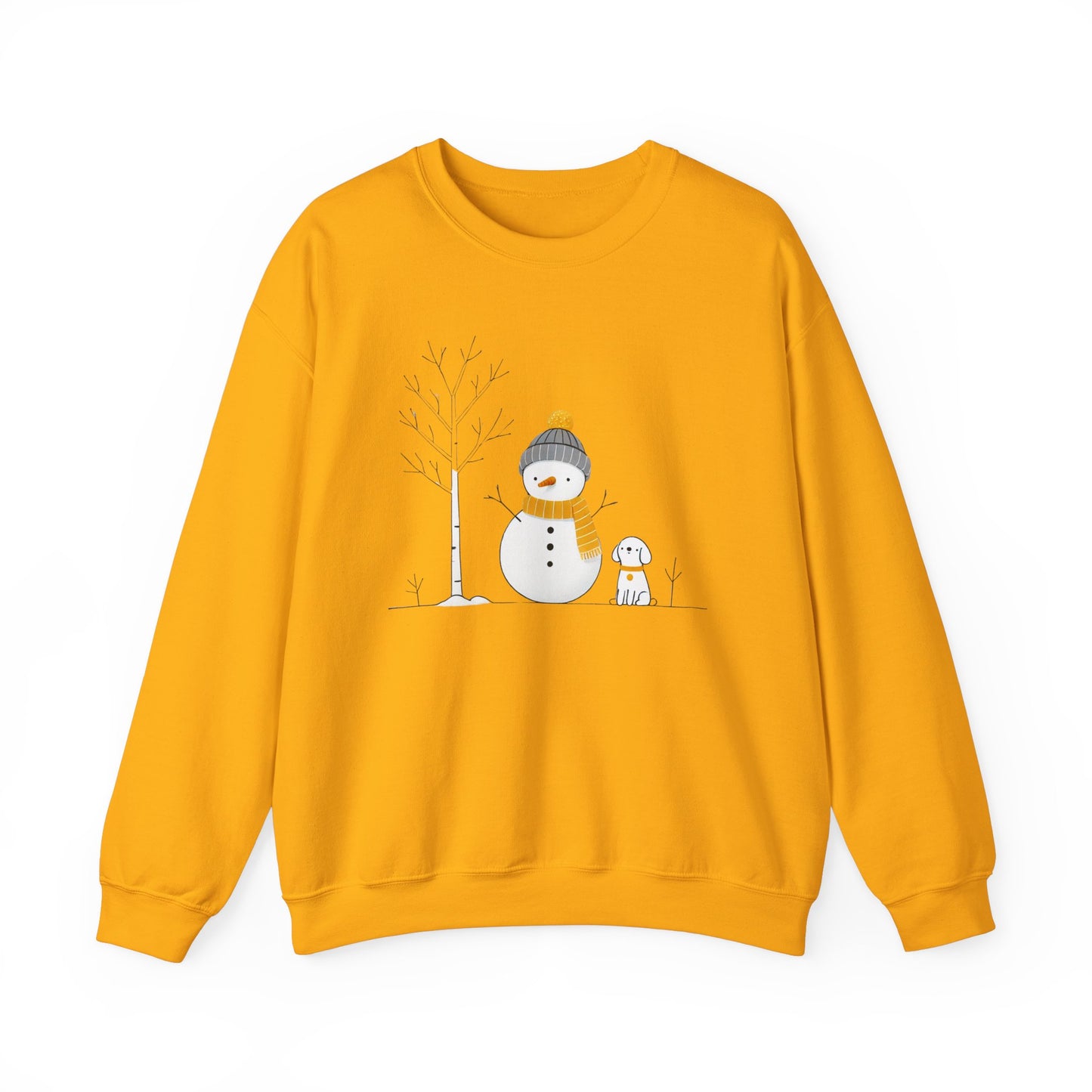 Snowman and Dog Winter Scene Unisex Heavy Blend™ Crewneck Sweatshirt - size S - 3X