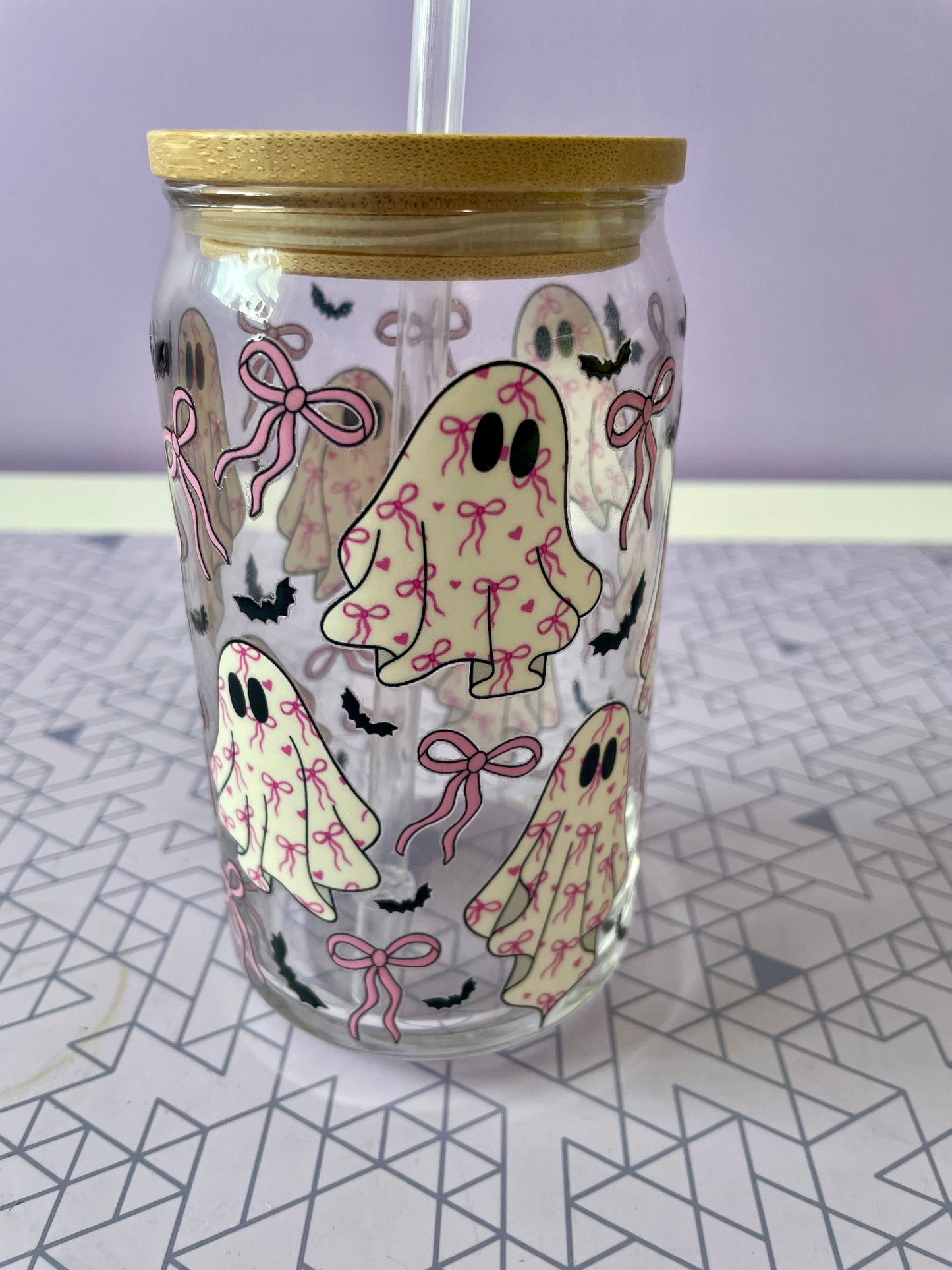 Halloween Glass Can - 16 oz