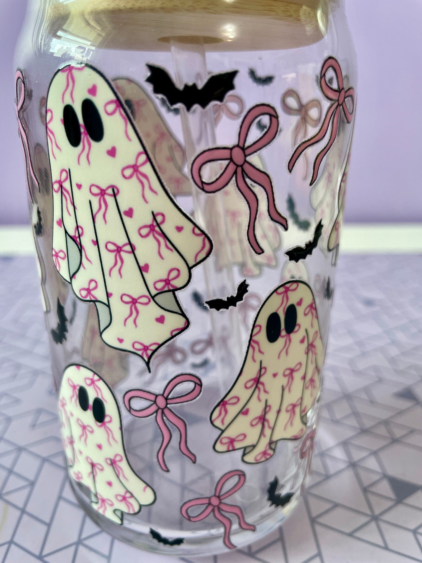 Halloween Glass Can - 16 oz